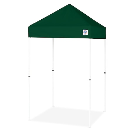 E-Z Up TAA Compliant VUE Shelter, 5' W x 5' L, White Steel Frame, Forest Green Top VU2STL05KFWHTFG
